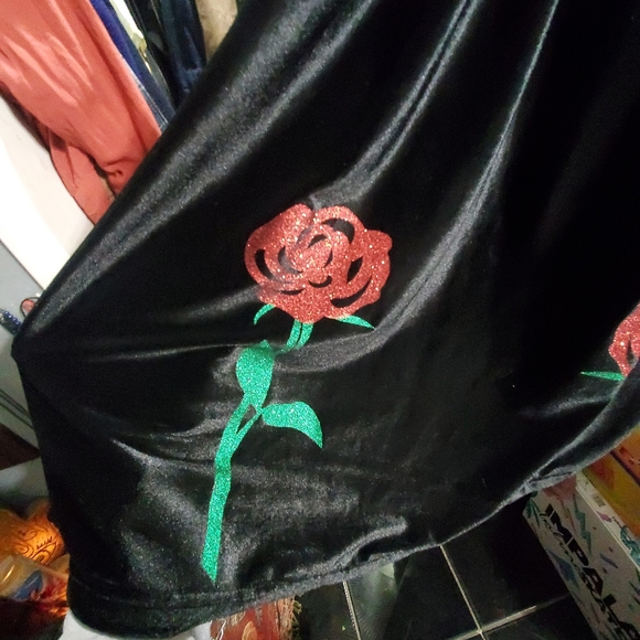 Rose glitter velvet swing dress - Picture 4 of 4